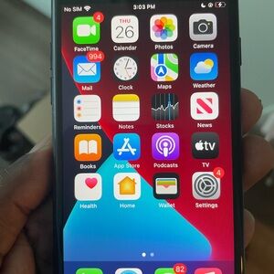 Apple iPhone with Black Front and Colorful Display